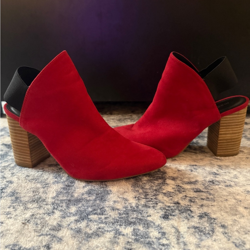 Madden Girl Red Suede Heeled Boots